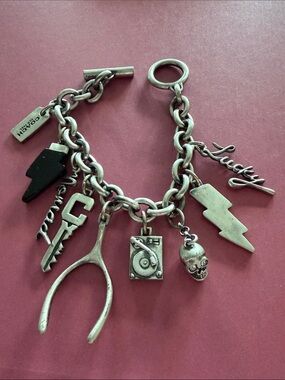 Vintage Coach charm bracelet silver tone